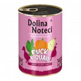 Dolina Noteci Superfood консерви для собак качка і перепілка -  Вологий корм для собак -   Інгредієнт Перепілка  
