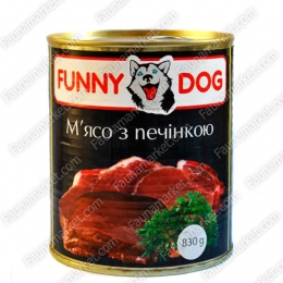 FUNNY DOG консерва для собак Мясо с печенью - Влажный корм для собак