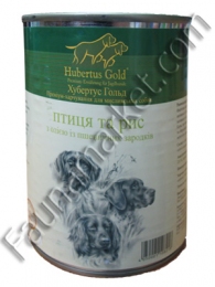 Hubertus Gold консерва для собак Птица с рисом 800г