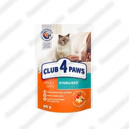 Club 4 paws (Клуб 4 лапы) влажный корм для стерилизованных кошек и кастрированных котов -  Влажный корм Клуб 4 Лапы для кошек 