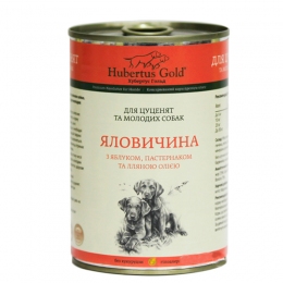 Hubertus Gold вологий корм для цуценят та молодих собак Яловичина 400г - 