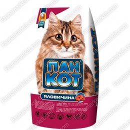 Пан-Кот сухий корм Яловичина -  Сухий корм Пан Кот для котів 