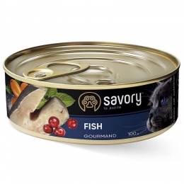 SAVORY Влажный корм для привередливых котов с рыбой -  Влажный корм для котов -  Ингредиент: Рыба 
