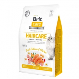 Brit Care Cat Grain-Free Haircare Healthy and Shiny Coat сухий корм для кішок -  Корм для виведення вовни -    