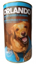 Orlando Вологий корм для собак з птицею та морквою 1,24 кг - Консерви для собак
